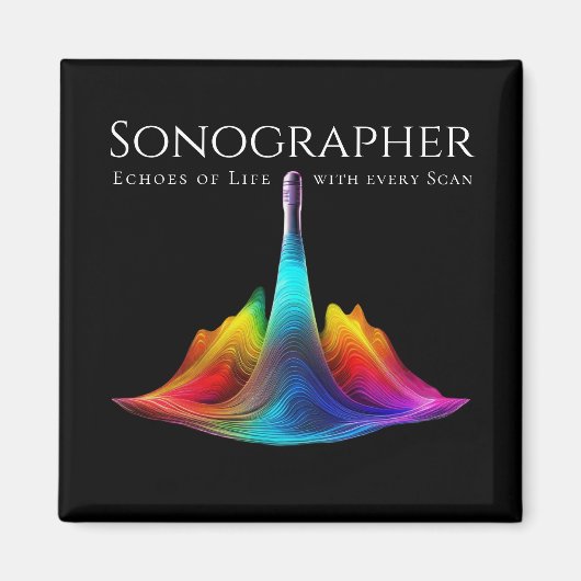 Sonographer-kleurrijke ultrasone golven magneet (Voorkant)