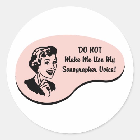 Sonographer Voice Ronde Sticker (Voorkant)