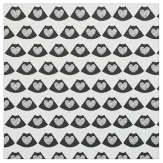 Sonography Heart Cotton Fabric Stof