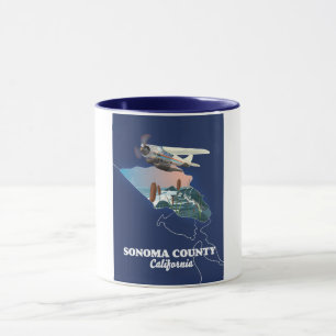 Sonoma County Californië kaart Mok