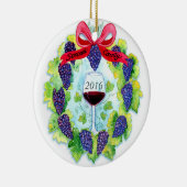 Sonoma County Wine Grapes Kerstmis Keramisch Ornament (Rechts)