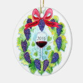 Sonoma County Wine Grapes Kerstmis Keramisch Ornament (Links)