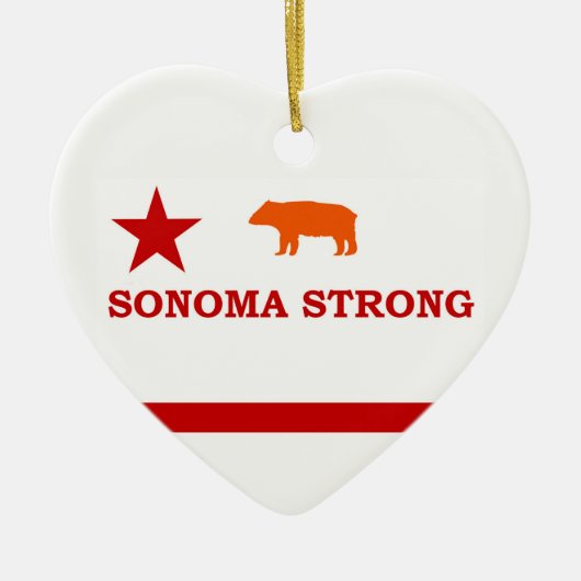 Sonoma sterke kerstversiering keramisch ornament (Voorkant)