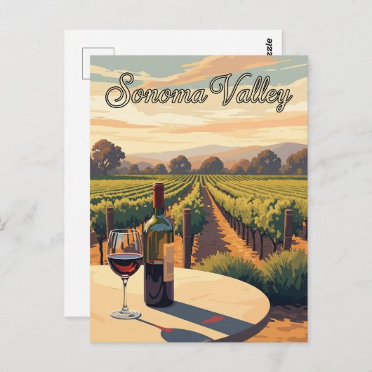 Sonoma Valley California Reizen Briefkaart (Voorkant / Achterkant)