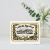 Sonoma Valley Red Wine Label Briefkaart (Staand voorkant)