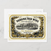 Sonoma Valley Red Wine Label Briefkaart (Voorkant / Achterkant)