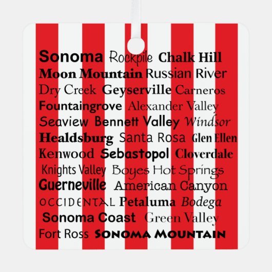 Sonoma Wine AVAs Ornament (Voorkant)