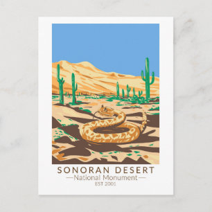Sonoran Desert National Monument Rattlesnake Retro Briefkaart