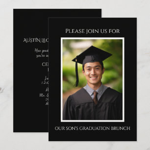 Son's Afstuderen Afbeelding Brunch Kaart