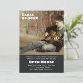 Sons Afstuderen Foto Aankondiging Open House (Staand voorkant)