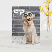 Son's Birthday Golden Retriever met Mask Kaart (Gele Bloem)