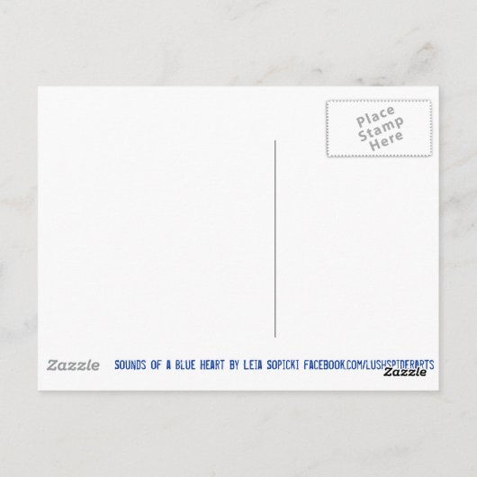 Sons D'Un Coeur Bleu Carte Postale D'Art Original (Dos)