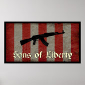 Sons of Liberty Flag met AK 47 Poster (Voorkant)