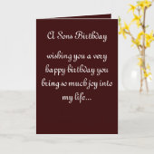 Sons verjaardagskaart kaart (Gele Bloem)