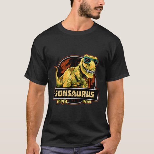 Sonsaurus Shirt T Rex Son Saurus Dinosaur Boys Kin (Voorkant)