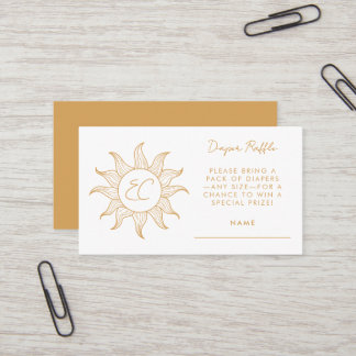 Sonshine Luier Raffle Kaart Baby shower behuizing Visitekaartje
