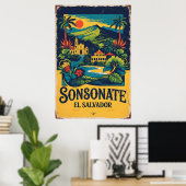 Sonsonate El Salvador Vintage Poster (Thuiskantoor)
