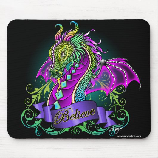 Sonya Believe Rainbow Dragon Mousepad Muismat (Voorkant)