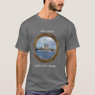 Soo Locks door Porthole shirt donker