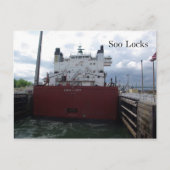 Soo Locks & Edwin H. Gott carte postale (Devant)