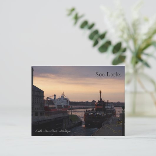 Soo Locks & Herbert C. Jackson carte postale (Debout devant)