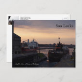 Soo Locks & Herbert C. Jackson carte postale (Devant / Derrière)