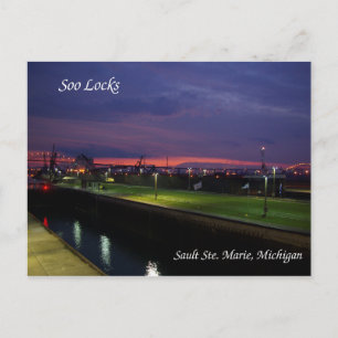 Soo Locks & St. Clair-briefkaart Briefkaart