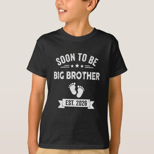 Soon To Be Big Brother 2026 New First Time Brother T-shirt (Voorkant)