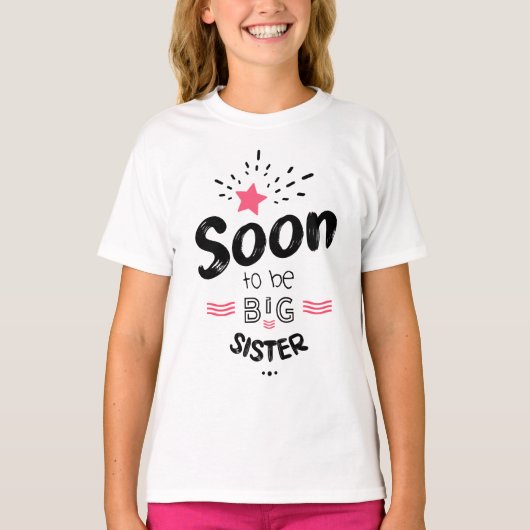 Soon to be big sister t-shirt (Voorkant)