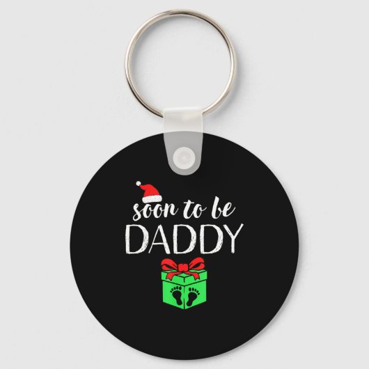 Soon To Be Daddy Christmas Funny Pregnancy Announc Sleutelhanger (Voorkant)