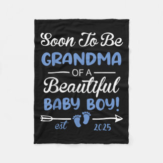 Soon To Be Grandma Of Beautiful Baby Boy Reveal  Fleece Deken