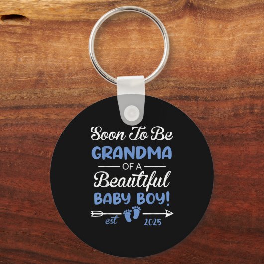 Soon To Be Grandma Of Beautiful Baby Boy Reveal Sleutelhanger (Voorkant)