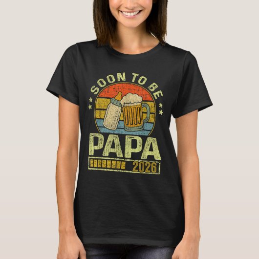 Soon To Be Papa 2026 Expecting Baby Promoted To Fa T-shirt (Voorkant)