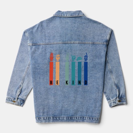 Soort gebarentaal denim jacket (Achterkant)