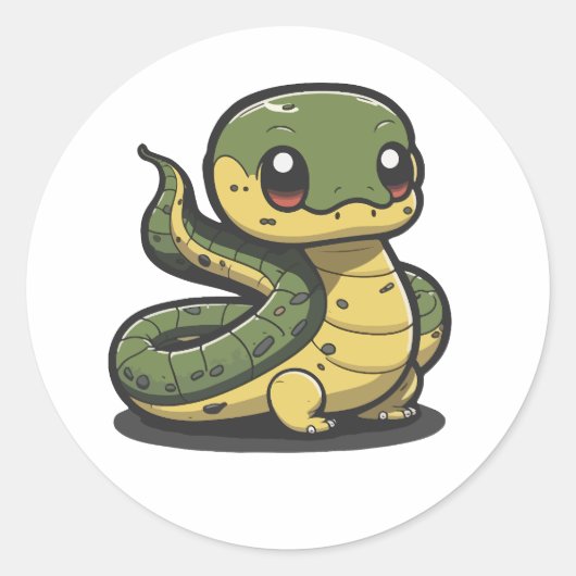 soort leuke anaconda sticker cartoon (Voorkant)