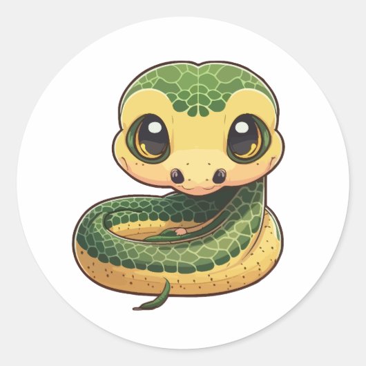 soort leuke anaconda sticker cartoon (Voorkant)