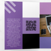 Soort Lila vierkant van QR-codes Drieluik Kaart (Binnenzijde eerst)