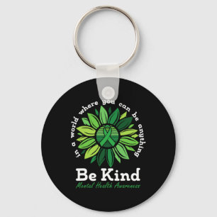 Soort Mental Health Awareness Zonnebloem Groen Rib Sleutelhanger