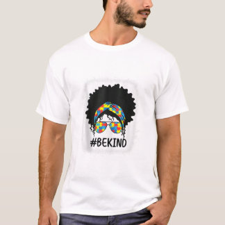 Soort rommelige Bun Autisme Bewustzijn T-shirt