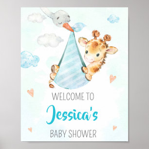 Soort-welkomstpartijbord Jongerengiraffe-partij po Poster