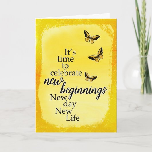 Soortaanmoediging met Butterflies en Script Kaart (Voorkant)
