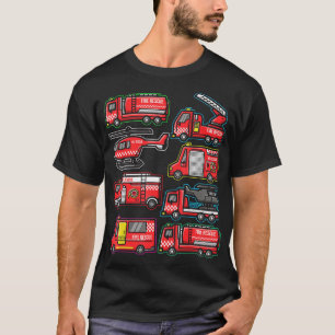 Soorten Brandweerwagen Jongens Peuters Brandweerwa T-shirt