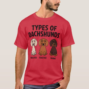Soorten Dachshund Grappige Wiener Worst Hond retro T-shirt