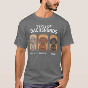 Soorten Dachshund Grappige Wiener Worst Hondenlief T-shirt