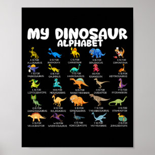 Soorten Dinosauriërs Mijn Dinosaurus Alfabet Terug Poster