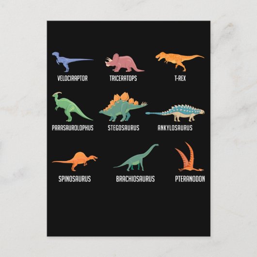 Soorten Dinosaurus Spinosaurus Trex Briefkaart (Voorkant)