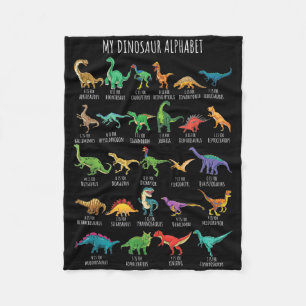 Soorten dinosaurussen Alfabet A-Z ABC Dino Identif Fleece Deken