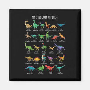 Soorten dinosaurussen Alfabet A-Z ABC Dino Identif Magneet