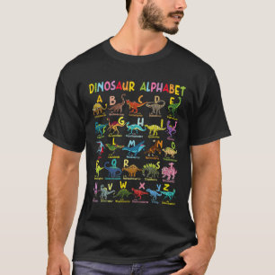 Soorten dinosaurussen Alfabet A-Z ABC Dino Identif T-shirt