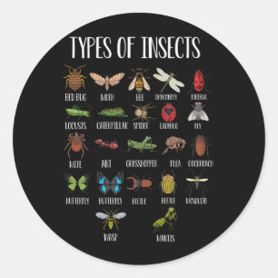 Soorten insectenidentificatie ronde sticker